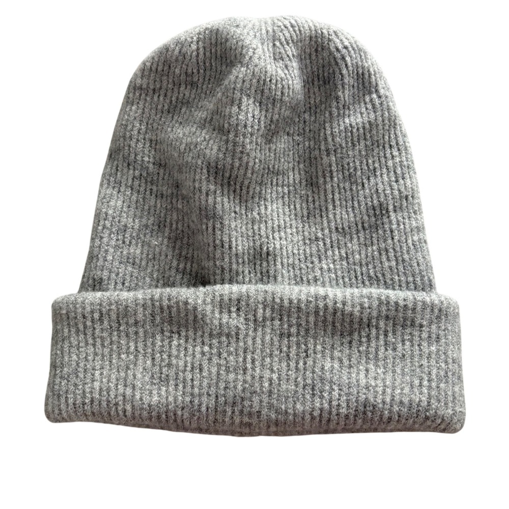 J.Crew Grey Ribbed Knit Wool Alpaca Blend Beanie Hat H0021 Winter Layering